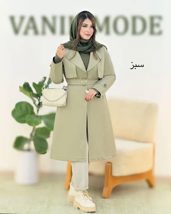 بارانی بلند والان دار مموری کد h478