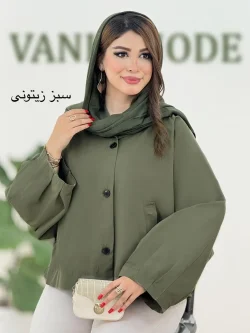 بارانی خفاشی کتان آستین سرخود کد H385