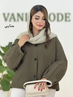 بارانی خفاشی کتان آستین سرخود کد H385