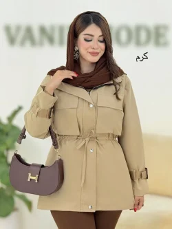 بارونی کلاه دار سانتانا یقه بند دار کد H389
