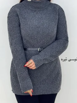 بافت یقه اسکی آستین موج دار کد h490