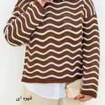 بلوز بافت یقه سه سانت راه راه کد H414