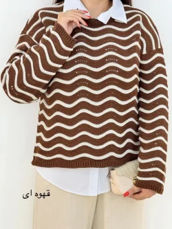 بلوز بافت یقه سه سانت راه راه کد H414