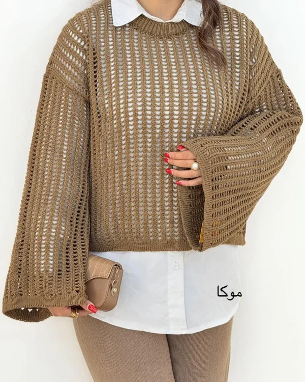 بلوز بافت یقه گرد کد H413