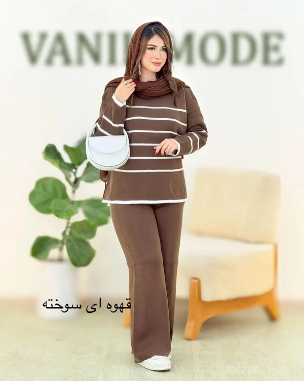 بلوز شلوار کمر کش بافت کد H424