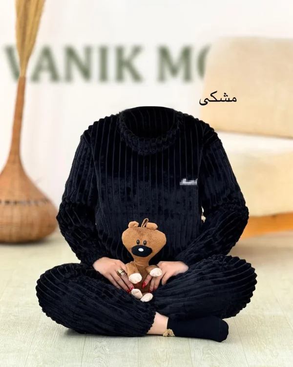 بلوز یقه گرد شلوار راسته تدی کد h476