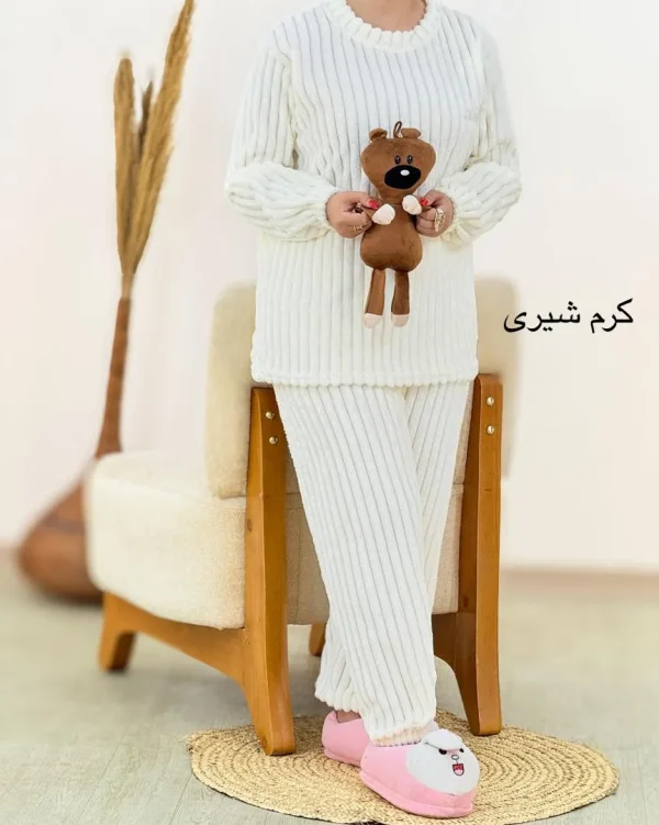 بلوز یقه گرد شلوار راسته تدی کد h476