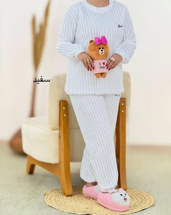 بلوز یقه گرد شلوار راسته تدی کد h476
