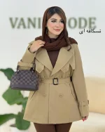 ترنچ کت بنددار کتان زارا کد h473 ۳