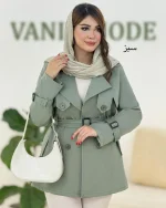 ترنچ کت بنددار کتان زارا کد h473 ۴