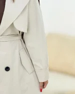 ترنچ کت یقه انگلیسی بلند کد h470۶