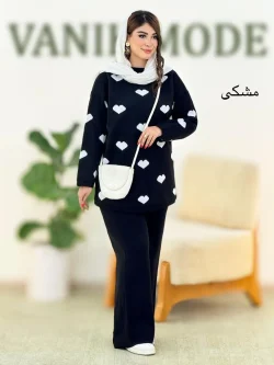 ست بافت بلوز شلوار یقه گرد کد H392