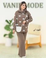 ست بافت بلوز شلوار یقه گرد کد H392