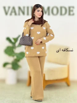 ست بافت بلوز شلوار یقه گرد کد H392