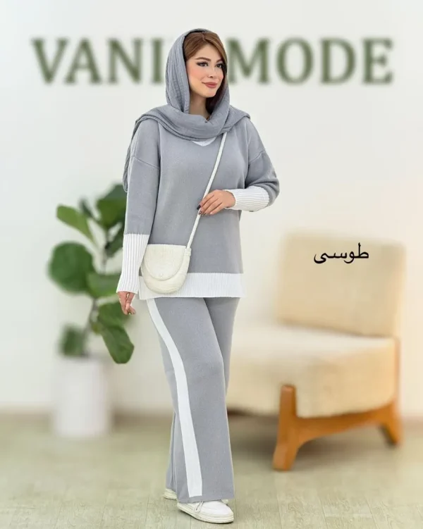 ست بلوز شلوار آستین کشبافت کد h529