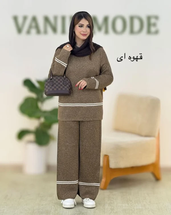 ست بلوز شلوار بافت دو خط کد h462