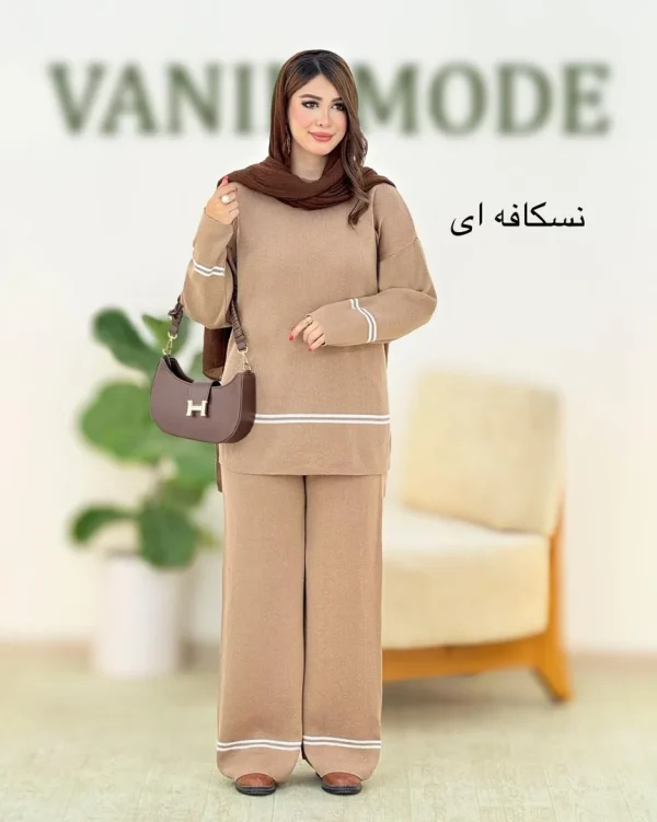 ست بلوز شلوار بافت دو خط کد h462