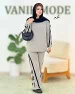 ست بلوز شلوار بافت طرح برگ کد h461