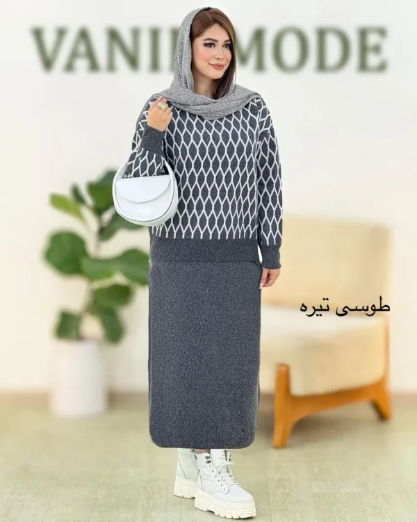 ست بلوز دامن لانه زنبوری کد h516