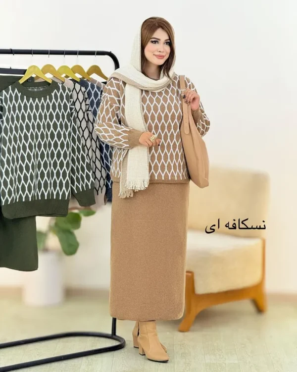 ست بلوز دامن لانه زنبوری کد h516