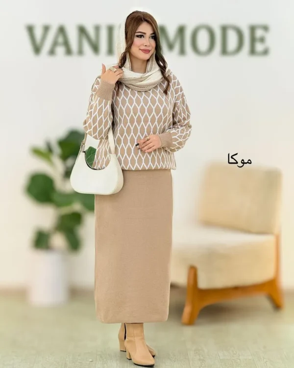 ست بلوز دامن لانه زنبوری کد h516