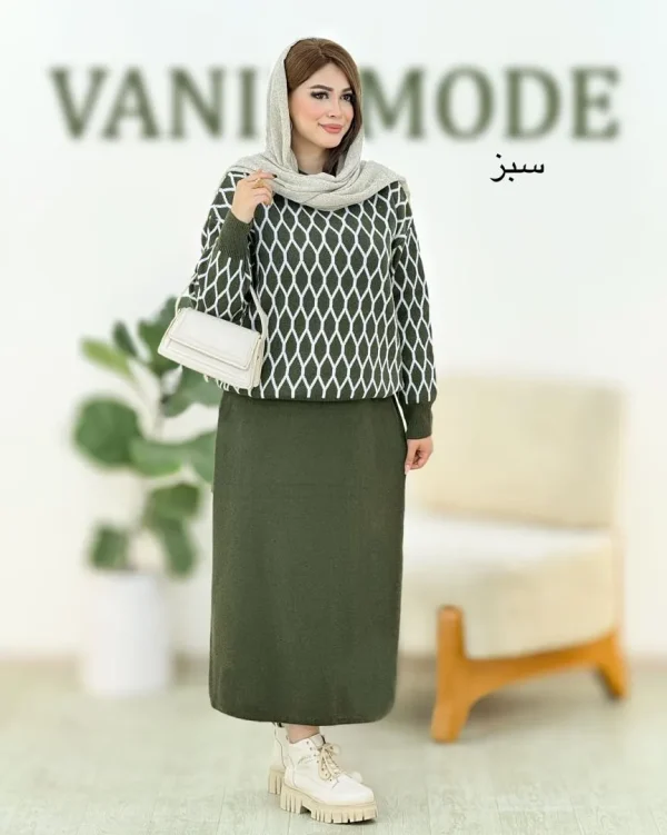 ست بلوز دامن لانه زنبوری کد h516