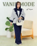 ست کت ژاکارد و شلوار جین کد h487 (2)
