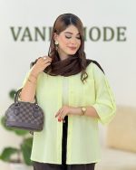 شومیز آستین پیل دار پری پفی کد h375 01