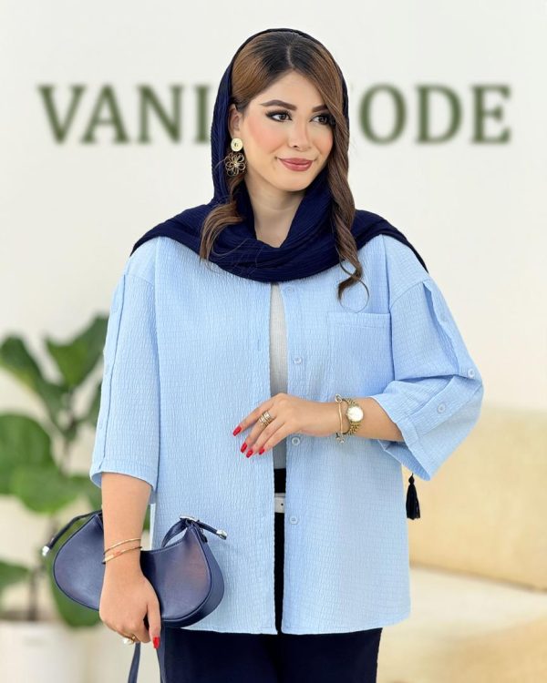 شومیز آستین پیل دار پری پفی کد h375