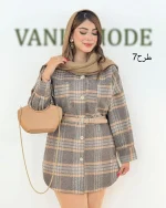 شکت جلو جیب دار چهارخونه کد h382−4