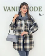 شکت جلو جیب دار چهارخونه کد h382−8