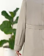 مانتو تیکه دوزی کتان بند دار کد h379−4