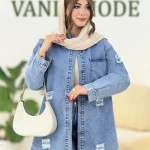 مانتو زاپ دار آستین مچ دار کد h364