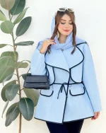 مانتو ژاکارد بارلی یقه عروسکی کد H387-2
