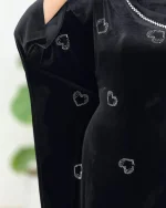 پیراهن آستن سه ربع مخمل کد h534 (3)