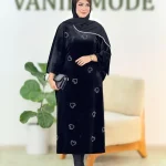 پیراهن آستن سه ربع مخمل کد h534