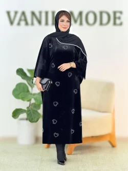 پیراهن آستن سه ربع مخمل کد h534