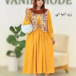 پیراهن جلیقه طرح گل به همراه کمربند کد h469