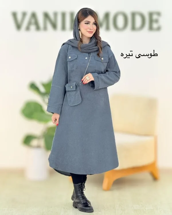 پیراهن ماکسی کیفدار جلو جیب کد h479