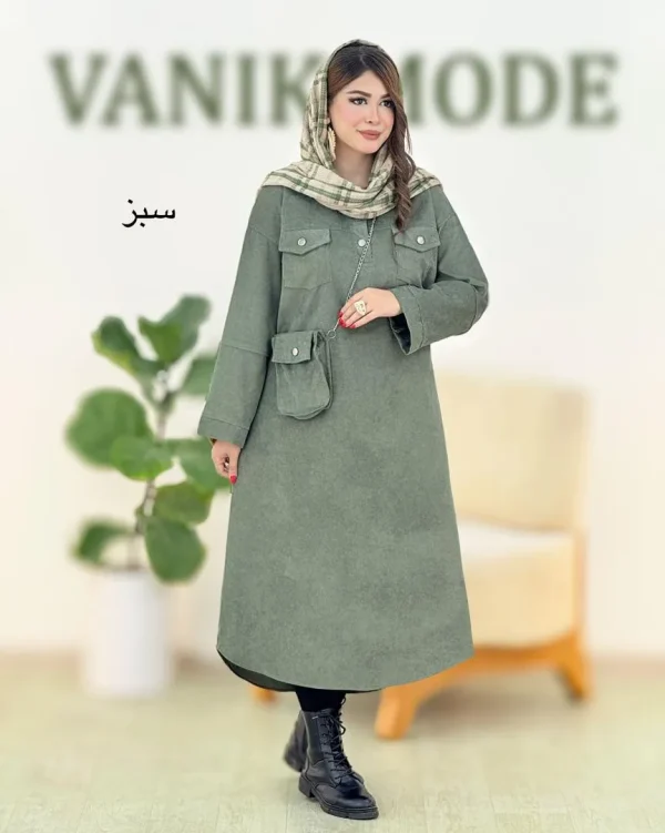 پیراهن ماکسی کیفدار جلو جیب کد h479