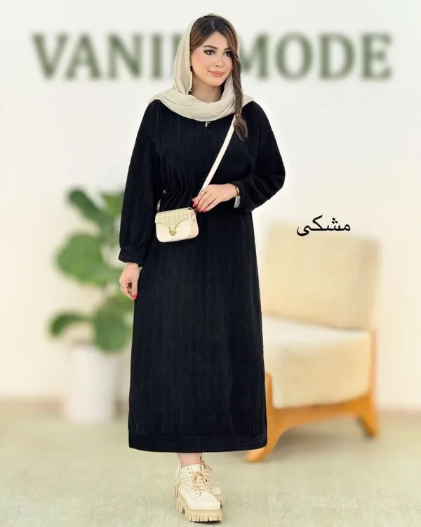 پیراهن نیم زیپ مراکشی پاییزه کد h447