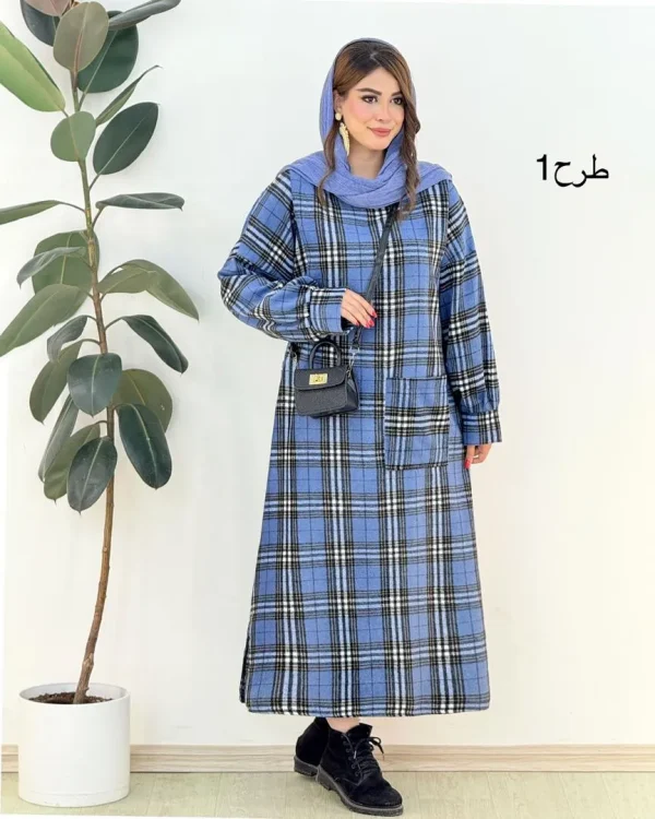 کفتان بلند چهار خونه پشمی کدh381