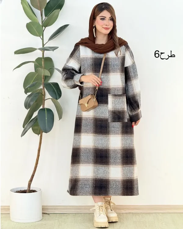 کفتان بلند چهار خونه پشمی کدh381