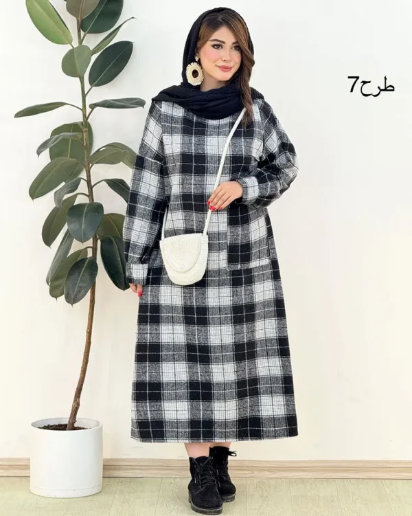 کفتان بلند چهار خونه پشمی کدh381