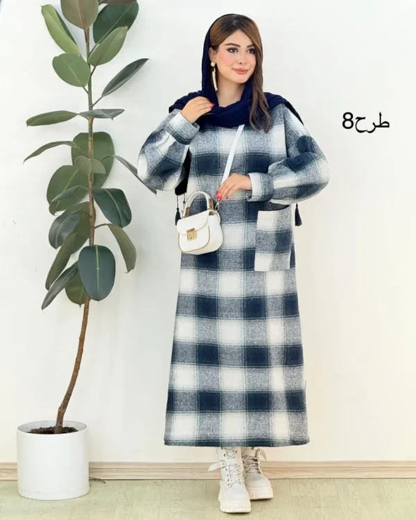 کفتان بلند چهار خونه پشمی کدh381
