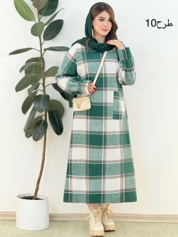 کفتان بلند چهار خونه پشمی کدh381