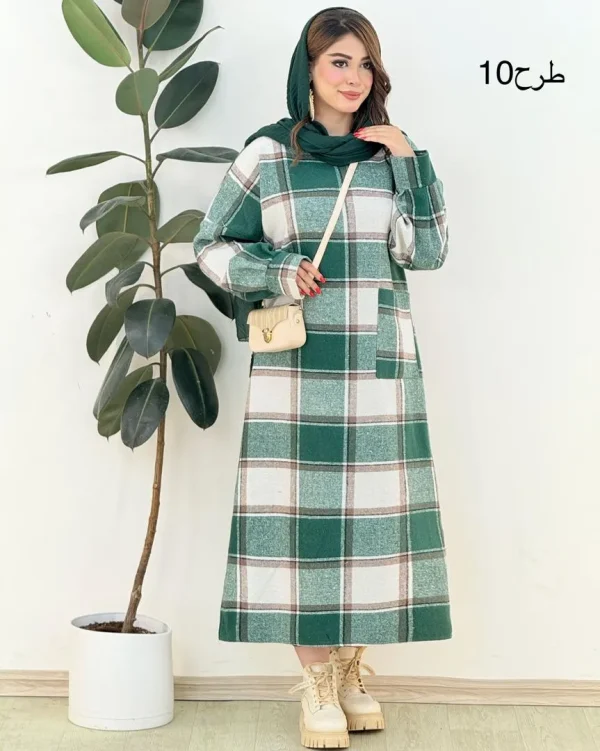 کفتان بلند چهار خونه پشمی کدh381