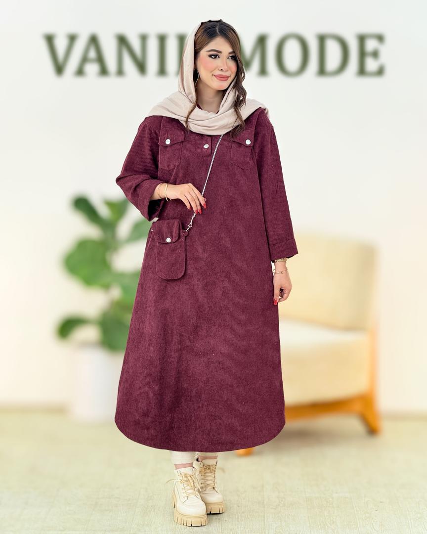 کفتان یقه دکمه دار به همراه کیف کد h380 07 کفتان یقه دکمه دار به همراه کیف کد h380