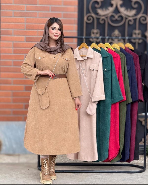کفتان یقه دکمه دار به همراه کیف کد h380