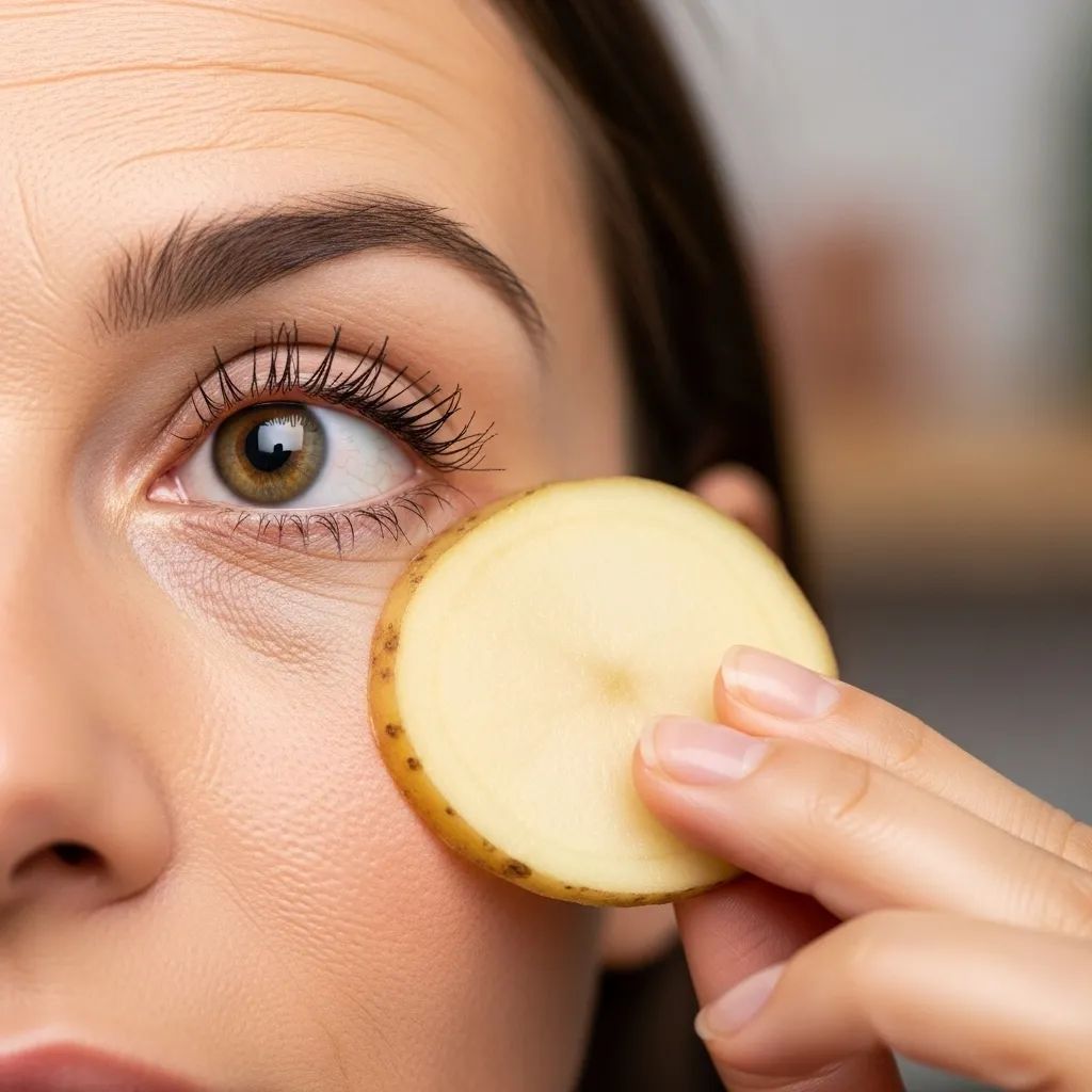 رفع چروک دور چشم با سیب زمینی